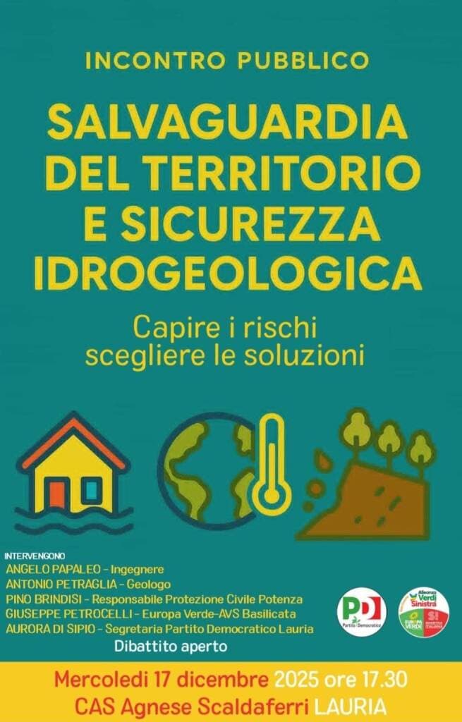 Salvaguardia del territorio e sicurezza idrogeologica, un incontro pubblico a Lauria